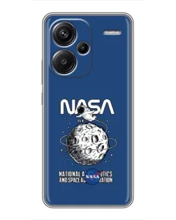 Чехол для Xiaomi Redmi Note 13 Pro Plus с картинкой «NASA — лунная миссия»