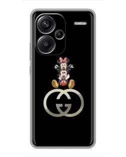 Чехол для Xiaomi Redmi Note 13 Pro Plus с картинкой «Минни Маус на лого»