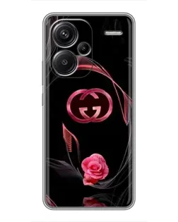 Чехол для Xiaomi Redmi Note 13 Pro Plus с картинкой «Gucci — неоновая роза»