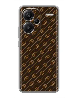 Чехол для Xiaomi Redmi Note 13 Pro Plus с картинкой «Gucci — золотые диагонали»