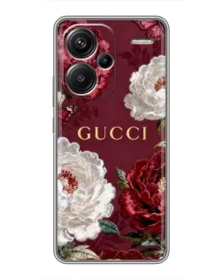 Чехол для Xiaomi Redmi Note 13 Pro Plus с картинкой «Gucci — бордовые розы»