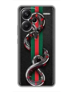 Чехол для Xiaomi Redmi Note 13 Pro Plus с картинкой «Gucci — змея на полосе»