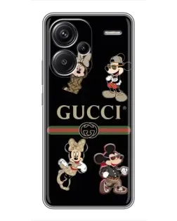 Чехол для Xiaomi Redmi Note 13 Pro Plus с картинкой «Gucci — герои Disney и монограмма»