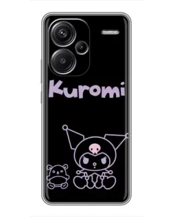 Чохол для Xiaomi Redmi Note 13 Pro Plus з картинкою «Kuromi — чорний мінімалізм»