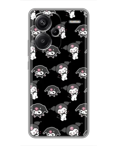 Чохол для Xiaomi Redmi Note 13 Pro Plus з картинкою «Чорний паттерн Kuromi»
