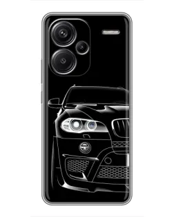 Чехол для Xiaomi Redmi Note 13 Pro Plus с картинкой «Темный силуэт BMW»