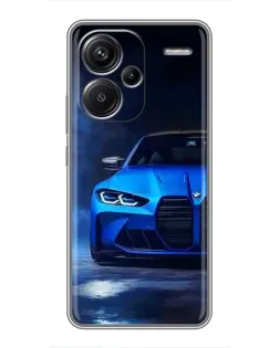 Чехол для Xiaomi Redmi Note 13 Pro Plus с картинкой «Голубая BMW M4»