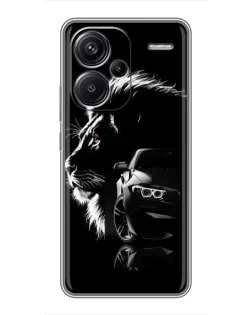 Чехол для Xiaomi Redmi Note 13 Pro Plus с картинкой «BMW и лев»