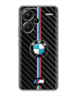 Чехол для Xiaomi Redmi Note 13 Pro Plus с картинкой «Эмблема BMW и карбон»