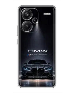 Чехол для Xiaomi Redmi Note 13 Pro Plus с картинкой «BMW сквозь ночной город»