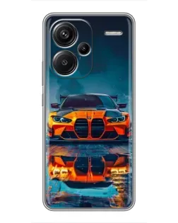 Чехол для Xiaomi Redmi Note 13 Pro Plus с картинкой «BMW — золотая эмблема»