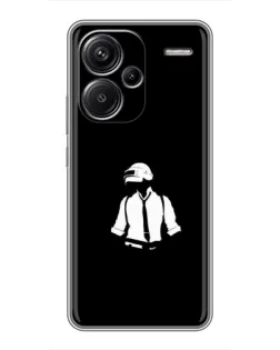 Чохол для Xiaomi Redmi Note 13 Pro Plus з картинкою «PUBG — білий шолом»
