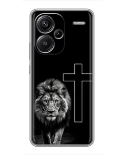 Чохол для Xiaomi Redmi Note 13 Pro Plus з картинкою «Лев та Хрест»