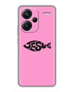 Чехол для Xiaomi Redmi Note 13 Pro Plus с картинкой «Розовый символ  Jesus»
