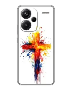 Чехол для Xiaomi Redmi Note 13 Pro Plus с картинкой «Акварельный крест»
