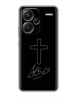 Чехол для Xiaomi Redmi Note 13 Pro Plus с картинкой «Графический крест Jesus» Чехол для Xiaomi Redmi Note 13 Pro Plus с картинкой «Графический крест Jesus»