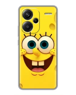 Чехол для Xiaomi Redmi Note 13 Pro Plus с картинкой «Губка Боб улыбка»