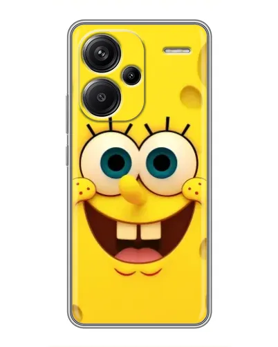 Чехол для Xiaomi Redmi Note 13 Pro Plus с картинкой «Губка Боб улыбка»