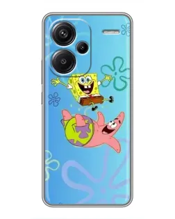Чехол для Xiaomi Redmi Note 13 Pro Plus с картинкой «Спанч Боб и Патрик»