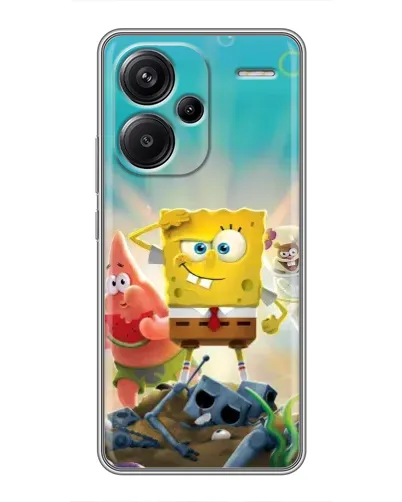 Чехол для Xiaomi Redmi Note 13 Pro Plus с картинкой «Спанч Боб победитель»