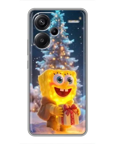 Чехол для Xiaomi Redmi Note 13 Pro Plus с картинкой «Рождественский Спанч Боб»