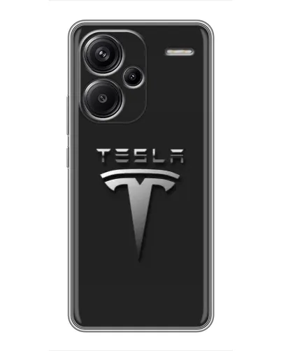 Чехол для Xiaomi Redmi Note 13 Pro Plus с картинкой «Стальной логотип Tesla»