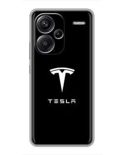 Чехол для Xiaomi Redmi Note 13 Pro Plus с картинкой «Tesla White Logo»