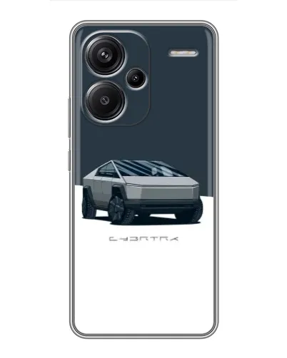 Чехол для Xiaomi Redmi Note 13 Pro Plus с картинкой «Серебристый Cybertruck Tesla»