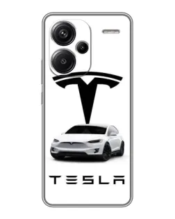 Чехол для Xiaomi Redmi Note 13 Pro Plus с картинкой «Tesla White Style»
