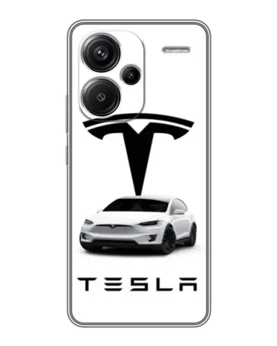 Чехол для Xiaomi Redmi Note 13 Pro Plus с картинкой «Tesla White Style»
