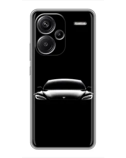 Чехол для Xiaomi Redmi Note 13 Pro Plus с картинкой «Фары Tesla Night»