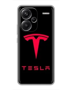 Чехол для Xiaomi Redmi Note 13 Pro Plus с картинкой «Tesla Red Logo»