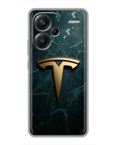 Чехол для Xiaomi Redmi Note 13 Pro Plus с картинкой «Мраморная Tesla Gold»