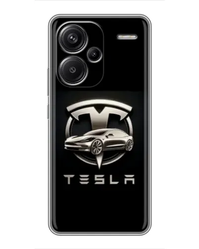 Чехол для Xiaomi Redmi Note 13 Pro Plus с картинкой «Tesla — серебристое авто»