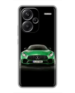 Чехол для Xiaomi Redmi Note 13 Pro Plus с картинкой «Mercedes — неоновый лого»
