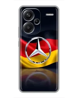 Чехол для Xiaomi Redmi Note 13 Pro Plus с картинкой «Mercedes — флаг Германии»