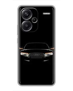 Чехол для Xiaomi Redmi Note 13 Pro Plus с картинкой «Audi — ночной контур»