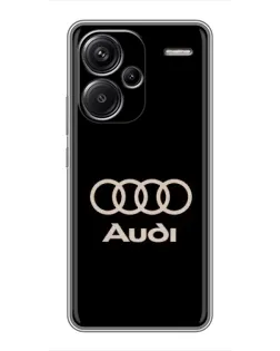 Чехол для Xiaomi Redmi Note 13 Pro Plus с картинкой «Audi — золотой логотип»