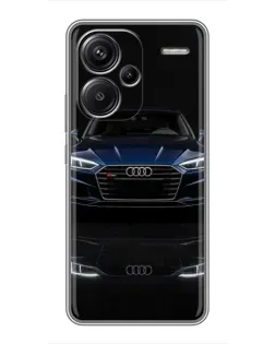 Чехол для Xiaomi Redmi Note 13 Pro Plus с картинкой «Audi — ночное отражение»