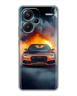 Чехол для Xiaomi Redmi Note 13 Pro Plus с картинкой «Audi в огненном дыму»