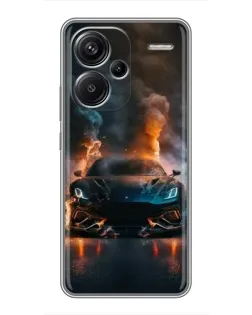 Чехол для Xiaomi Redmi Note 13 Pro Plus с картинкой «Lamborghini дымная эстетика»