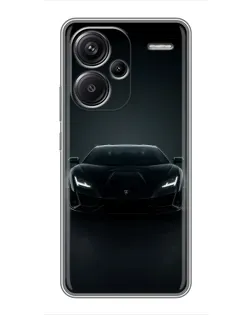 Чехол для Xiaomi Redmi Note 13 Pro Plus с картинкой «Черный Lamborghini Aventador»