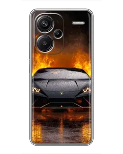 Чехол для Xiaomi Redmi Note 13 Pro Plus с картинкой «Lamborghini в огне»