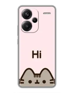 Чехол для Xiaomi Redmi Note 13 Pro Plus с картинкой «Пушин говорит Hi»