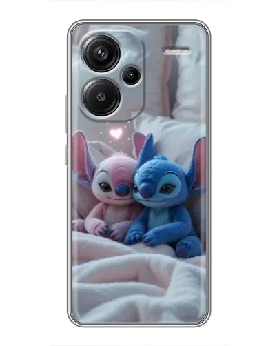 Чехол для Xiaomi Redmi Note 13 Pro Plus с картинкой «Плюшевые Стич Ангел»