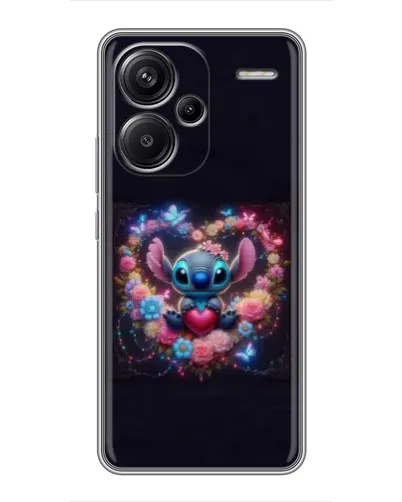 Чехол для Xiaomi Redmi Note 13 Pro Plus с картинкой «Stitch в цветах»
