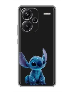 Чехол для Xiaomi Redmi Note 13 Pro Plus с картинкой «Стич на черном»