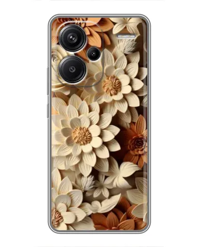 Чехол для Xiaomi Redmi Note 13 Pro Plus с картинкой «Бежевый флористический декор»