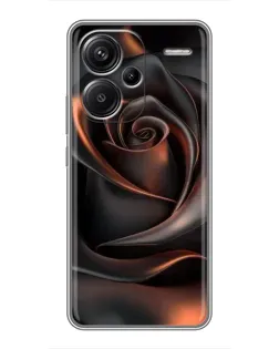 Чехол для Xiaomi Redmi Note 13 Pro Plus с картинкой «Шелковая черная роза»