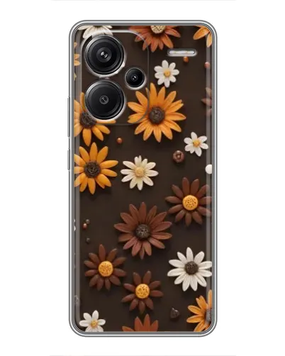 Чехол для Xiaomi Redmi Note 13 Pro Plus с картинкой «Узор из маленьких подсолнухов»